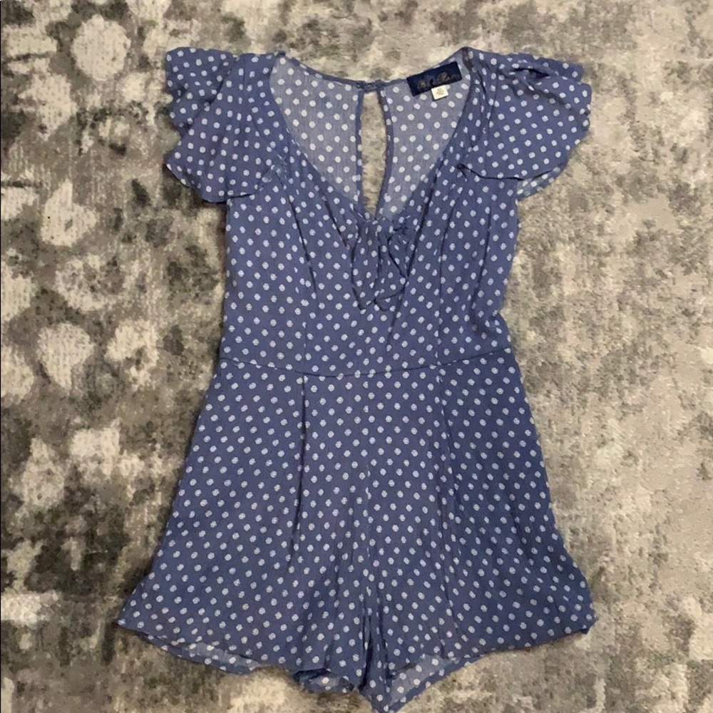 Flirty linen patterned romper from Francesca’s